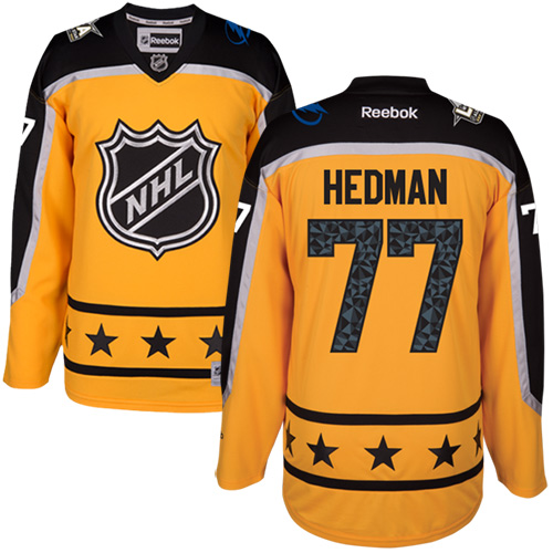 Lightning #77 Victor Hedman Yellow All-Star Atlantic Division Stitched NHL Jersey